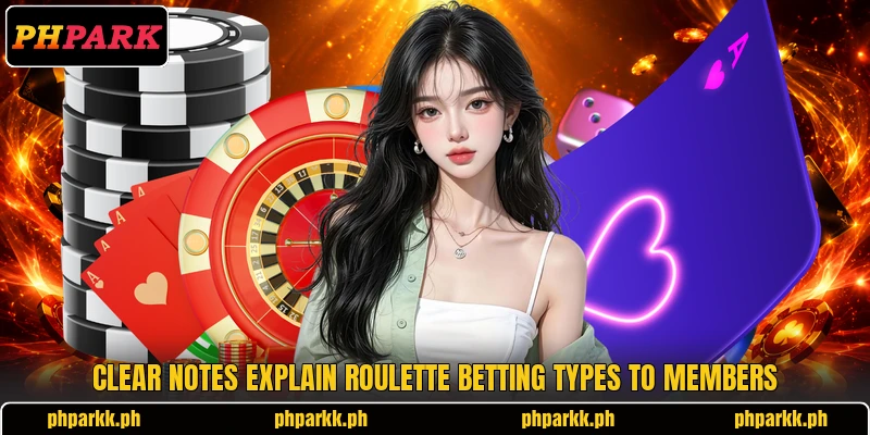 Clear notes explain roulette betting types to members