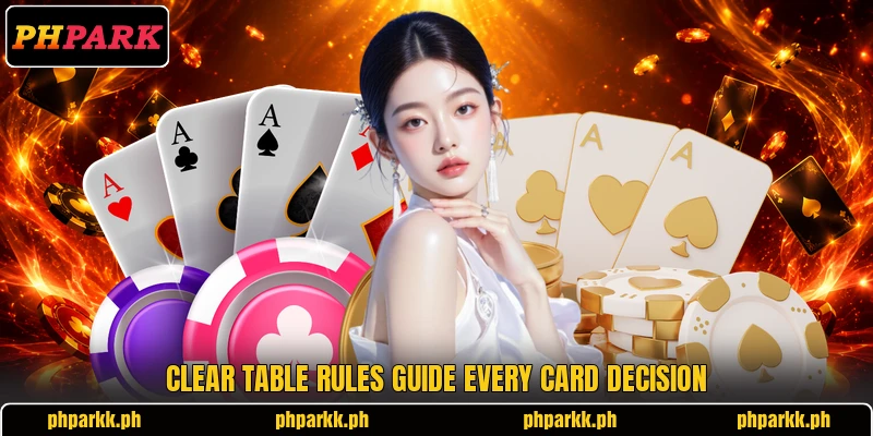 Clear table rules guide every card decision Clear table rules guide every card decision