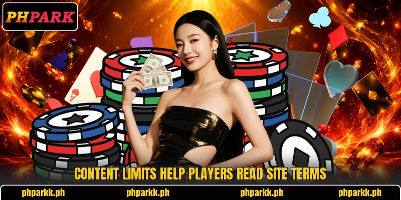 Content limits help players read site terms