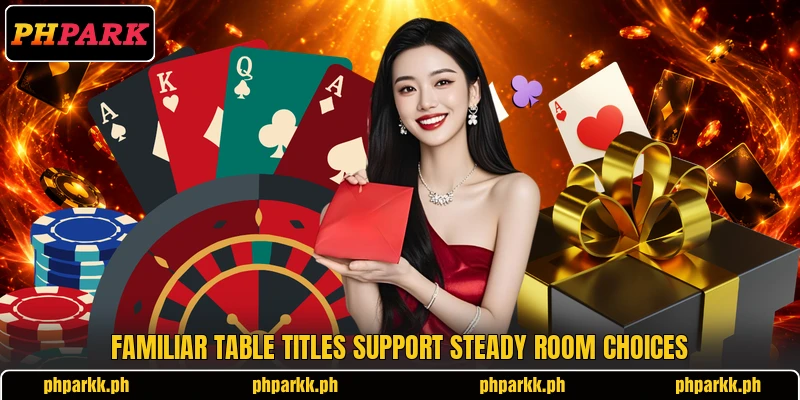 Familiar table titles support steady room choices Familiar table titles support steady room choices