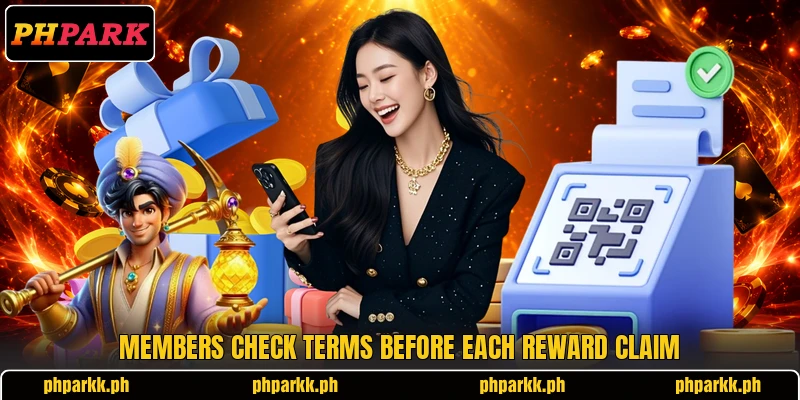 Members check terms before each reward claim