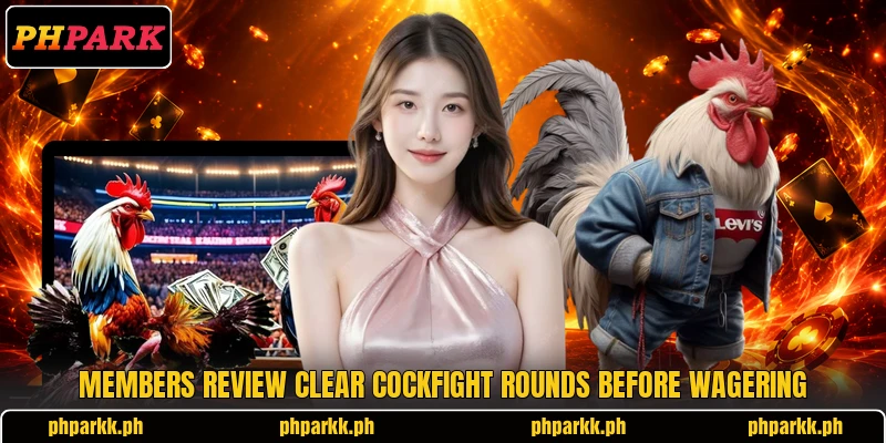 Members review clear cockfight rounds before wagering
