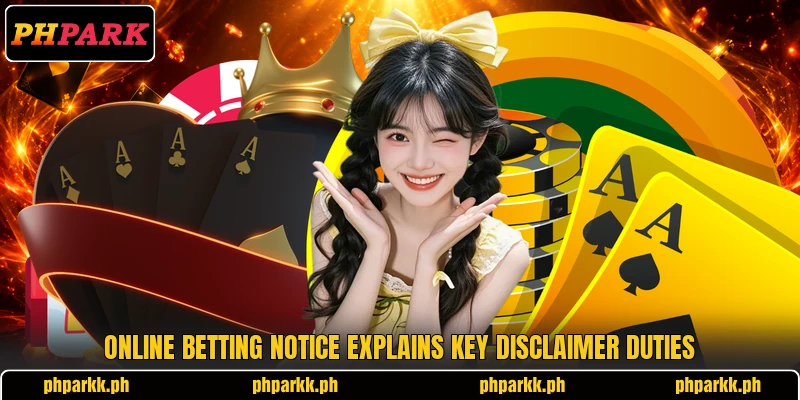 Online betting notice explains key disclaimer duties