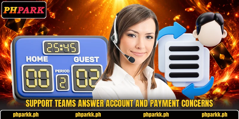 Support teams answer account and payment concerns Support teams answer account and payment concerns